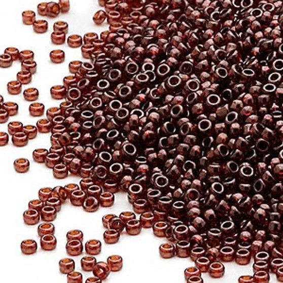 15-304 - 15/0 - Miyuki - Translucent Gold Luster Garnet Red - 35gms Glass Round Seed Beads