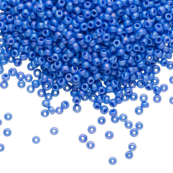 11-417FR - 11/0 - Miyuki - Opaque Matte Rainbow Cyan Blue - 25gms - Glass Round Seed Bead
