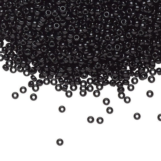 11-401 - 11/0 - Miyuki - Opaque Black - 250gms - Glass Round Seed Bead