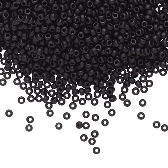 11-401F - 11/0 - Miyuki - Opaque Black - 25gms - Glass Round Seed Bead