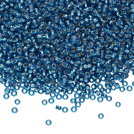 11-25 - 11/0 - Miyuki - Transparent Silver Lined Blue - 250gms - Glass Round Seed Bead