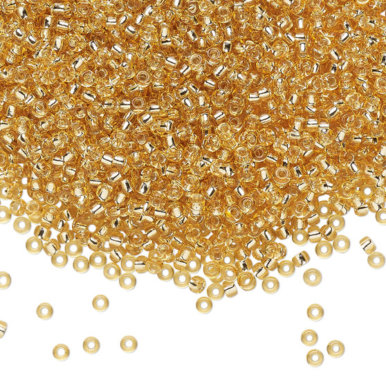 11-3 - 11/0 - Miyuki - Transparent Silver Lined Light Gold - 25gms - Glass Round Seed Bead