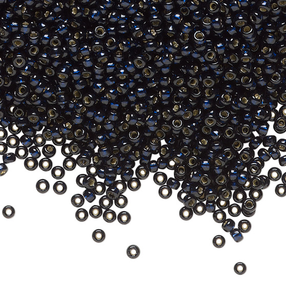 11-4282 - 11/0 - Miyuki - Duracoat Transparent Silver Dark Lined Navy Blue - 250gms - Glass Round Seed Bead