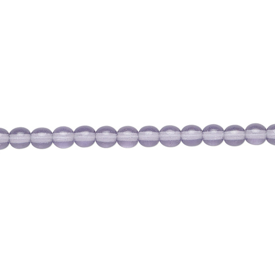 4mm - Czech - Transparent Lilac - Strand (16") - Glass Druk Round Bead