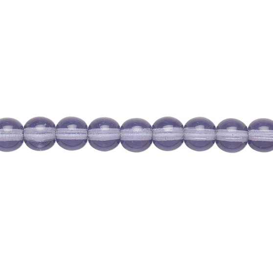 6mm - Czech - Transparent Lilac - Strand (16") - Glass Druk Round Bead