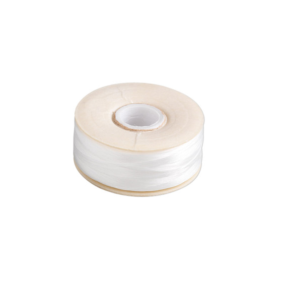 Thread, Nymo®, nylon, white, size OO. Sold per 110-yard bobbin.