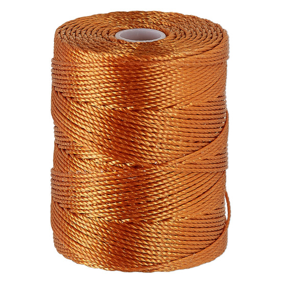 Thread, C-Lon®, nylon. 1 x Spool Size 0.5mm - 92yds (3-ply twisted) Copper