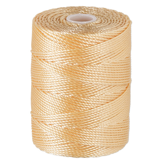 Thread, C-Lon®, nylon. 1 x Spool Size 0.5mm - 92yds (3-ply twisted) Apricot