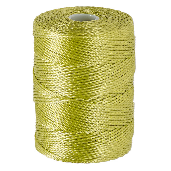 Thread, C-Lon®, nylon. 1 x Spool Size 0.5mm - 92yds (3-ply twisted) Chartreuse