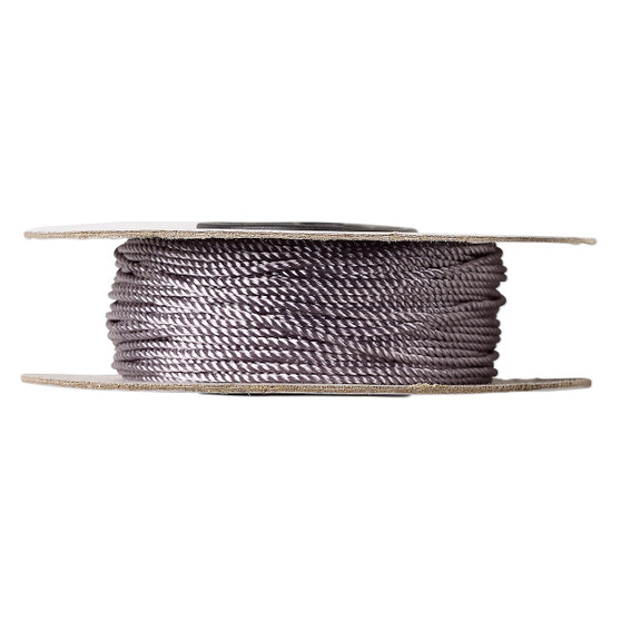 Cord,  nylon. 1 x Spool Size 1mm - 100 foot (twisted) Grey