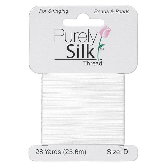 Thread, Purely Silk™, White. 1 x Card Size D - 28yds