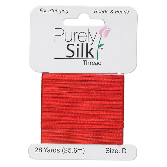 Thread, Purely Silk™, Red. 1 x Card Size D - 28yds