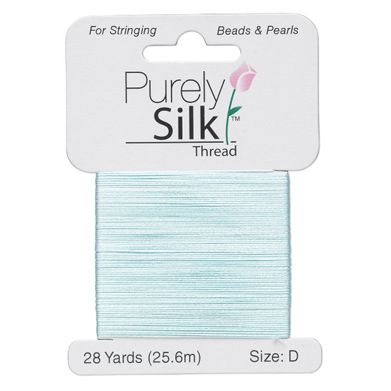 Thread, Purely Silk™, Turquoise Blue. 1 x Card Size D - 28yds