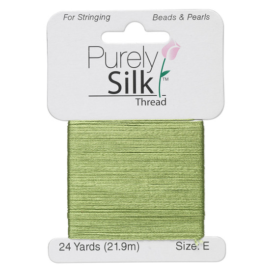 Thread, Purely Silk™, Bright Green. 1 x Card Size E - 24yds
