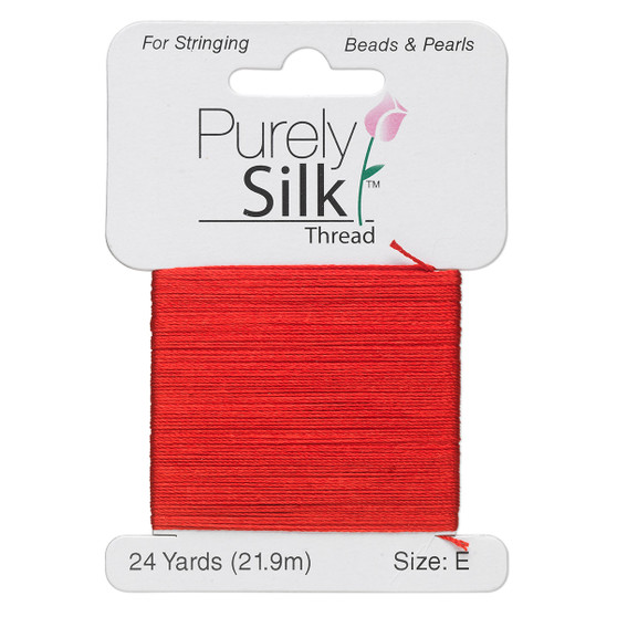 Thread, Purely Silk™, Red. 1 x Card Size E - 24yds