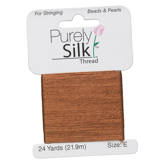 Thread, Purely Silk™, Brown. 1 x Card Size E - 24yds