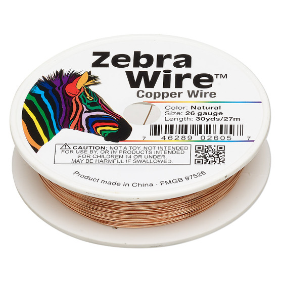 1 x reel of Zebra Wire round - 26 guage (30 yards, 27 metres) Copper