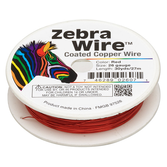 1 x reel of Zebra Wire round - 26 guage (30 yards, 27 metres) Red