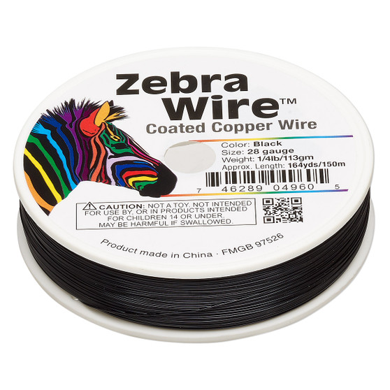 1 x reel of Zebra Wire round - 28 guage (164 yards, 150 metres) Black