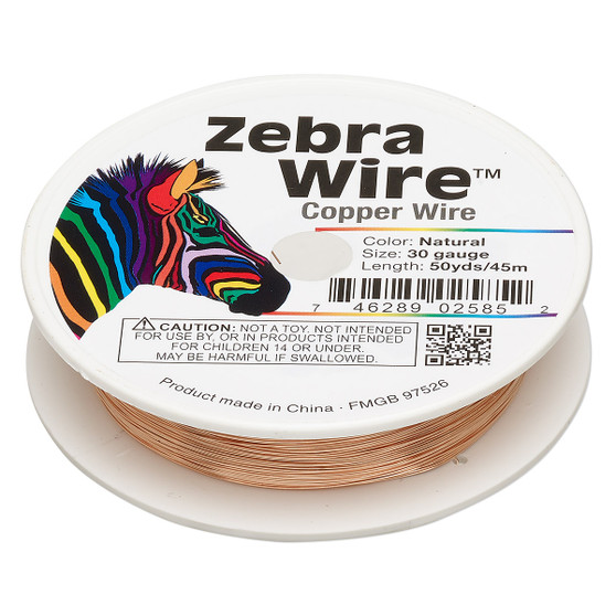 1 x reel of Zebra Wire round - 30 guage (50 yards, 45 metres) Copper