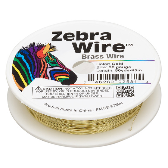 1 x reel of Zebra Wire round - 30 guage (50 yards, 45 metres) Gold