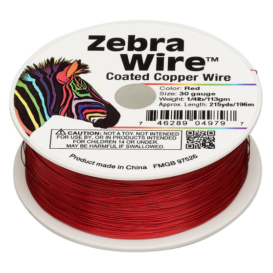 1 x reel of Zebra Wire round - 30 guage (215 yards, 196 metres) Red