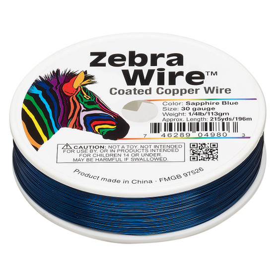 1 x reel of Zebra Wire round - 30 guage (215 yards, 196 metres) Sapphire Blue