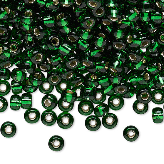 6-146S - 6/0 - Miyuki - Transparent Silver Lined Green - 25gms - Glass Round Seed Bead