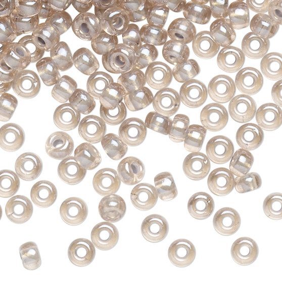 6-4614 - 6/0 - Miyuki - Translucent Pearlized Pewter Colour Lined Pink- 25gms - Glass Round Seed Bead