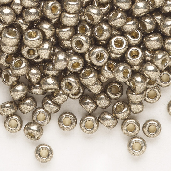 6-4222 - 6/0 - Miyuki - Duracoat® Opaque Galvanized Pewter - 25gms - Glass Round Seed Bead