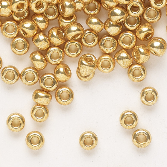 6-4202 - 6/0 - Miyuki - Duracoat® Opaque Galvanized Gold - 25gms - Glass Round Seed Bead