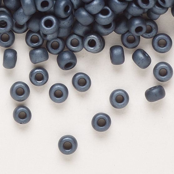 6-2001 - 6/0 - Miyuki - Opaque Matte Gunmetal - 25gms - Glass Round Seed Bead