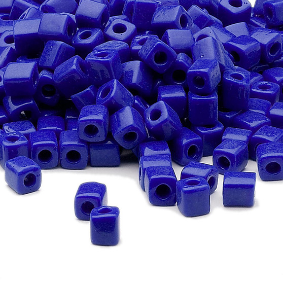 SB4-414 - Miyuki - 4mm - Opaque Cobalt - 25gms - 4mm Square Glass Bead