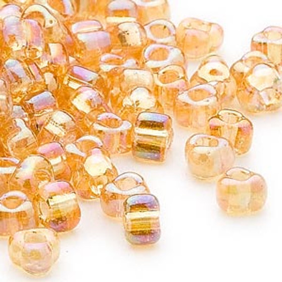 TR5-1152 - Miyuki - #5 - Transparent Iris Amber Yellow - 25gms - Triangle Glass Bead