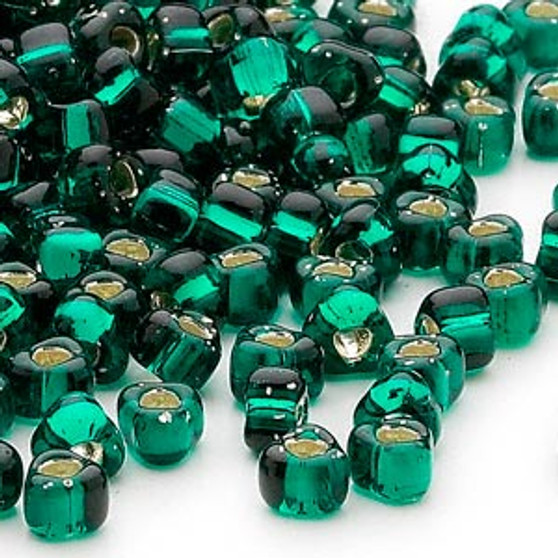 TR5-1807 - Miyuki - #5 - Silver Lined Translucent Green - 25gms - Triangle Glass Bead