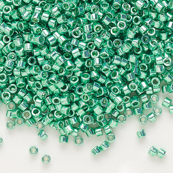 DB0426 - 11/0 - Miyuki Delica - Opaque Galvanized Dark Mint Green - 7.5gms - Cylinder Seed Beads