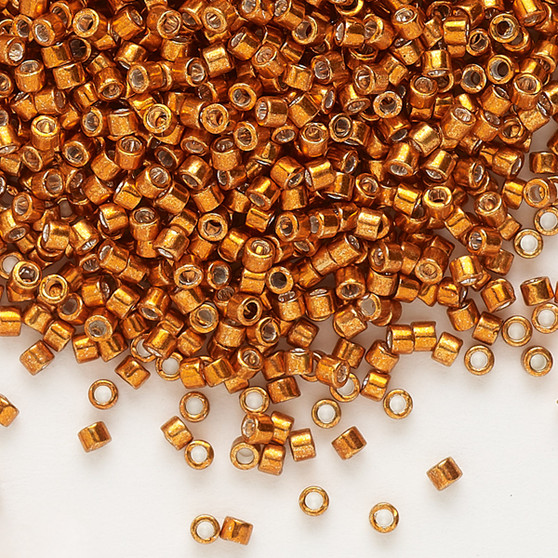 DB0421 - 11/0 - Miyuki Delica - Opaque Galvanized Tangerine - 50gms - Cylinder Seed Beads