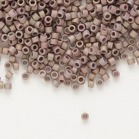 DB1061 - 11/0 - Miyuki Delica - Opaque Matte Metallic Gold Luster Rainbow Rose - 7.5gms - Cylinder Seed Beads