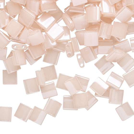 TL519 - Miyuki Tila - Opaque Ceylon Pale Pink - 10gms - Two Hole Square glass beads