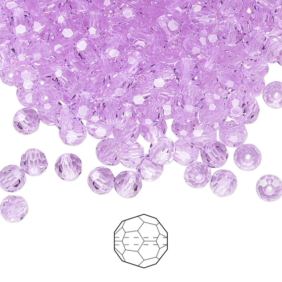 4mm - Preciosa Czech - Violet - 24pk - Faceted Round Crystal