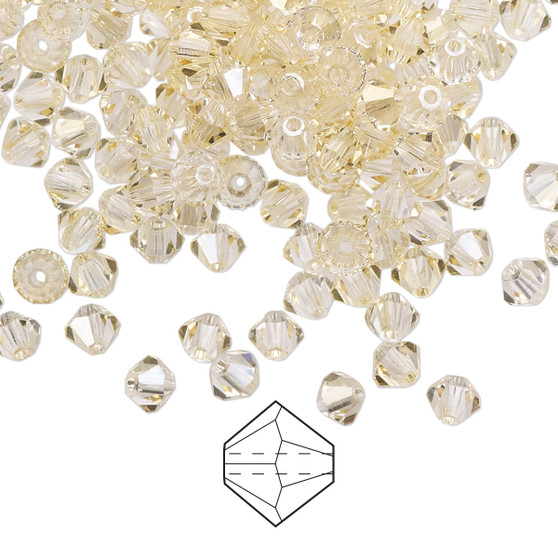 4mm - Preciosa Czech - Crystal Blond Flare - 48pk - Faceted Bicone Crystal