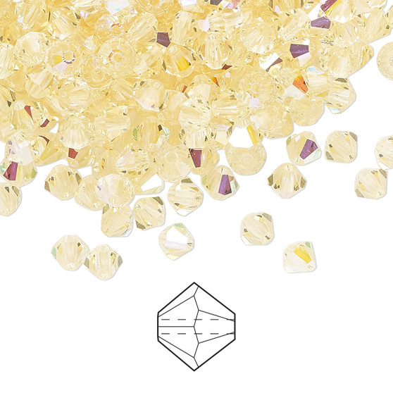 4mm - Preciosa Czech - Jonquil AB - 720pk - Faceted Bicone Crystal
