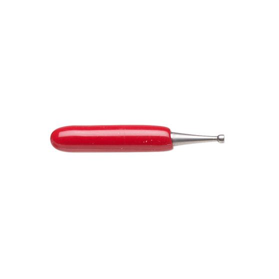 Wire rounder, Beadalon®, steel and rubber, red, 1-1/8 inches with 1.4mm cup burr. Sold individually.