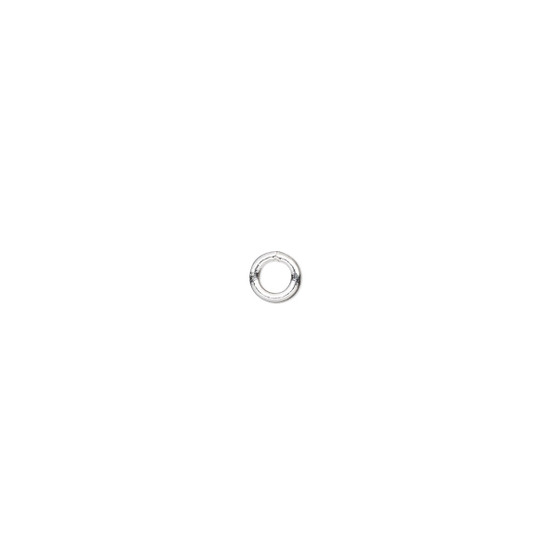 Jump ring, sterling silver, 4mm soldered round, 2mm inside diameter, 20 gauge. Sold per pkg of 20.