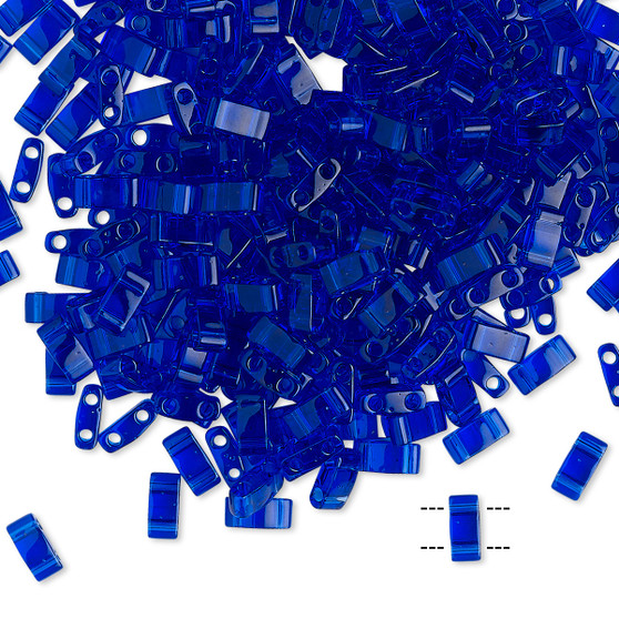 HTL151 - Miyuki - Transparent Blueberry - 5mm x 2.3mm - 40gms (approx 1000 beads) - Half Tila Beads (two-hole)