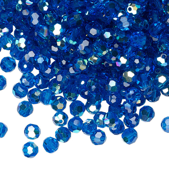 4mm - Preciosa Czech - Capri Blue AB - 24pk - Faceted Round Crystal