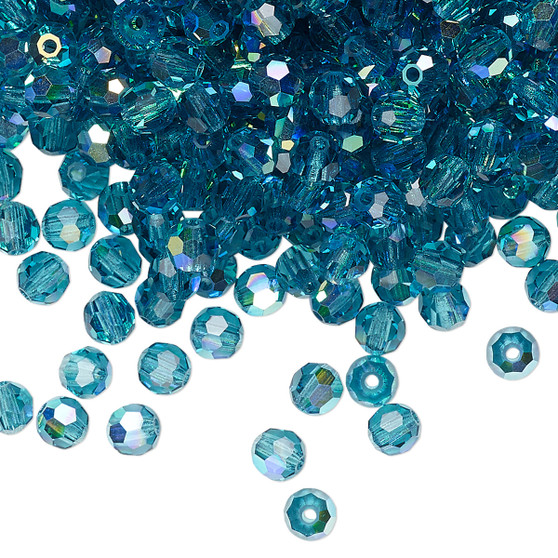 4mm - Preciosa Czech - Indicolite AB - 24pk - Faceted Round Crystal