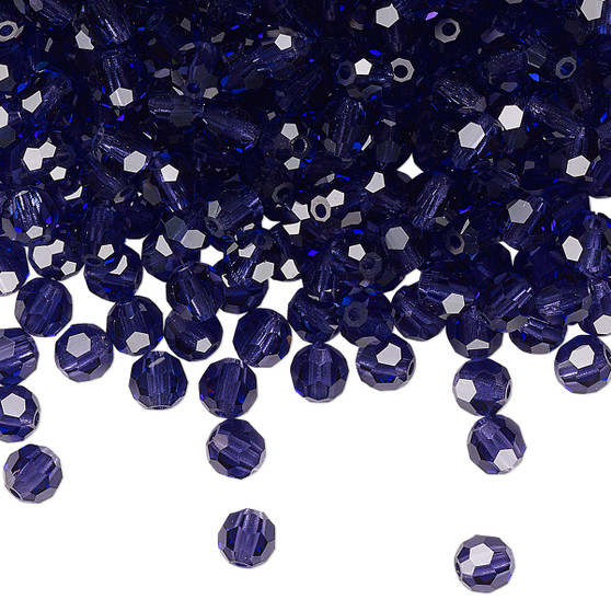 4mm - Preciosa Czech - Deep Tanzanite - 144pk - Faceted Round Crystal