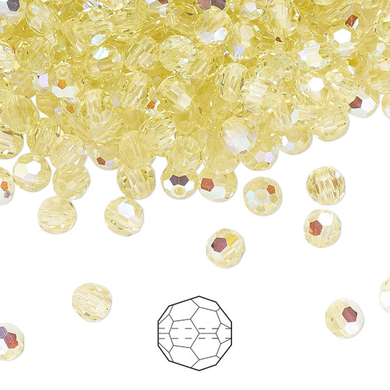 4mm - Preciosa Czech - Jonquil AB - 144pk - Faceted Round Crystal