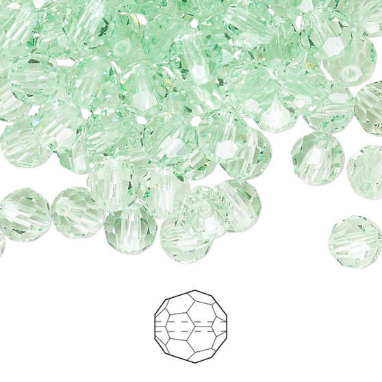 6mm - Preciosa Czech - Chrysolite - 24pk - Faceted Round Crystal